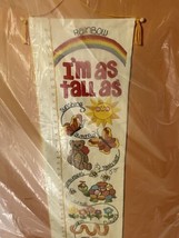 VTG Sunset Stitchery &quot;I’m As Tall As&quot; Hanging Growth Chart Butterfly Rai... - £11.01 GBP