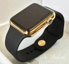 24K Gold Plated 42MM Apple Watch SERIES 2 with Black Sport Band - $618.23