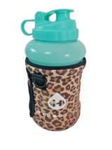 Hydro Jug w/ Cheetah/Leopard Sleeve No Strap Teal Hydrojug Half Gallon Water Con - £14.68 GBP