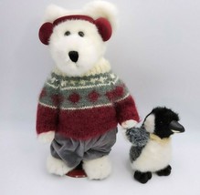 Boyds Bears BREVEN B BEARSKI &amp; WILLIE PENGUIN w/ Stand &amp; Box - $29.69