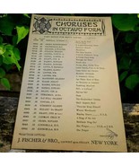 Fischer Edition Choruses In Octavo Form 1930’s We’s A-Lis’enin’ Sheet Mu... - $18.97 CAD