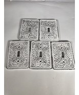 5 Light Switch Cover Plate Ornate White Farmhouse French-Vintage Cast Ir... - £32.31 GBP