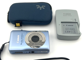 Canon Power Shot Elph SD1300 Is Digital Camera Blue 12.1 Mp 4x Zoom Mint - £207.26 GBP