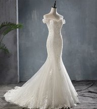 Sexy Mermaid Wedding Dress Lace with Sweep Train  - £211.87 GBP