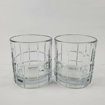 (2) Anchor Hocking Manchester Tartan Drinking Glasses 8oz Clear Whiskey Lowball  - £14.99 GBP