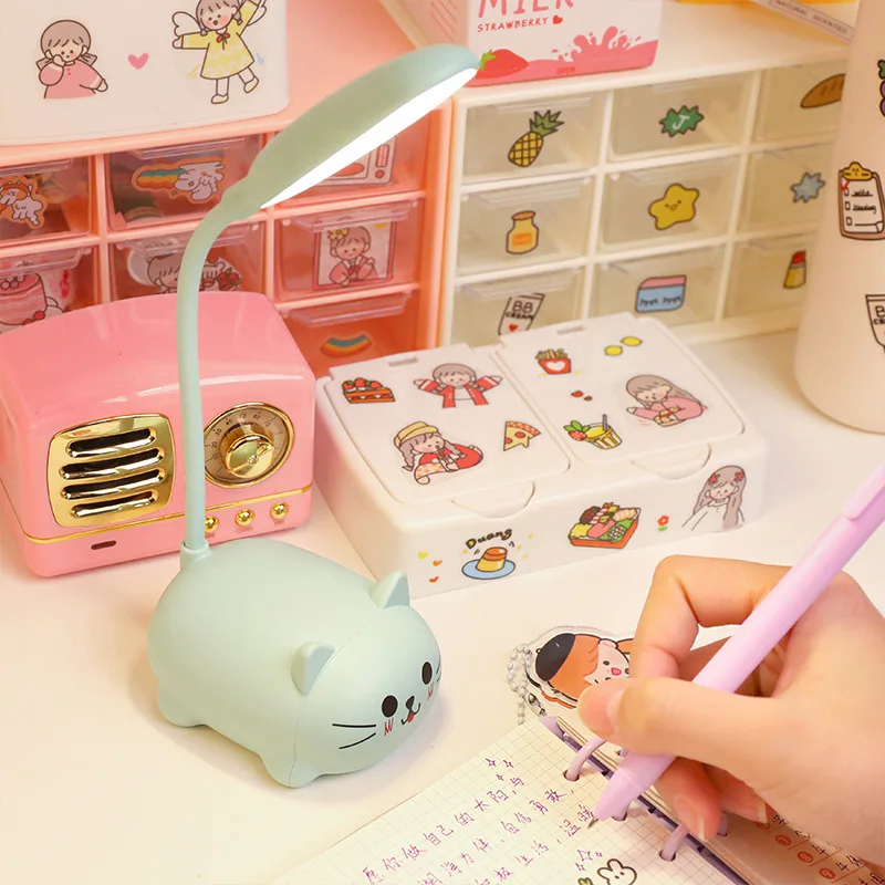 Kids Desk Lamp LED Cat Night Light Table Bedroom Decor office table college dorm - £10.09 GBP+