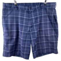 Nike Golf Shorts Size 40 Mens Blue Gray Plaid Check Athletic Dri Fit Fabric - £36.79 GBP