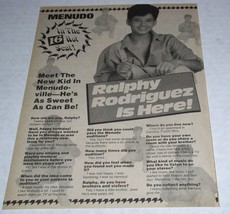 Menudo Ralphy Rodriguez 16 Magazine Photo Article Clipping Vintage May 1987 - $16.41 CAD