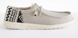 HEY DUDE SIZE 11 TAN WALLY FUNK JACQUARD BUNGEE LACE-UP LIGHTWEIGHT LOAF... - $44.45