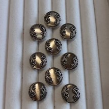 Silver Scroll Blazer Coat Buttons 9 .75&quot; - $9.95