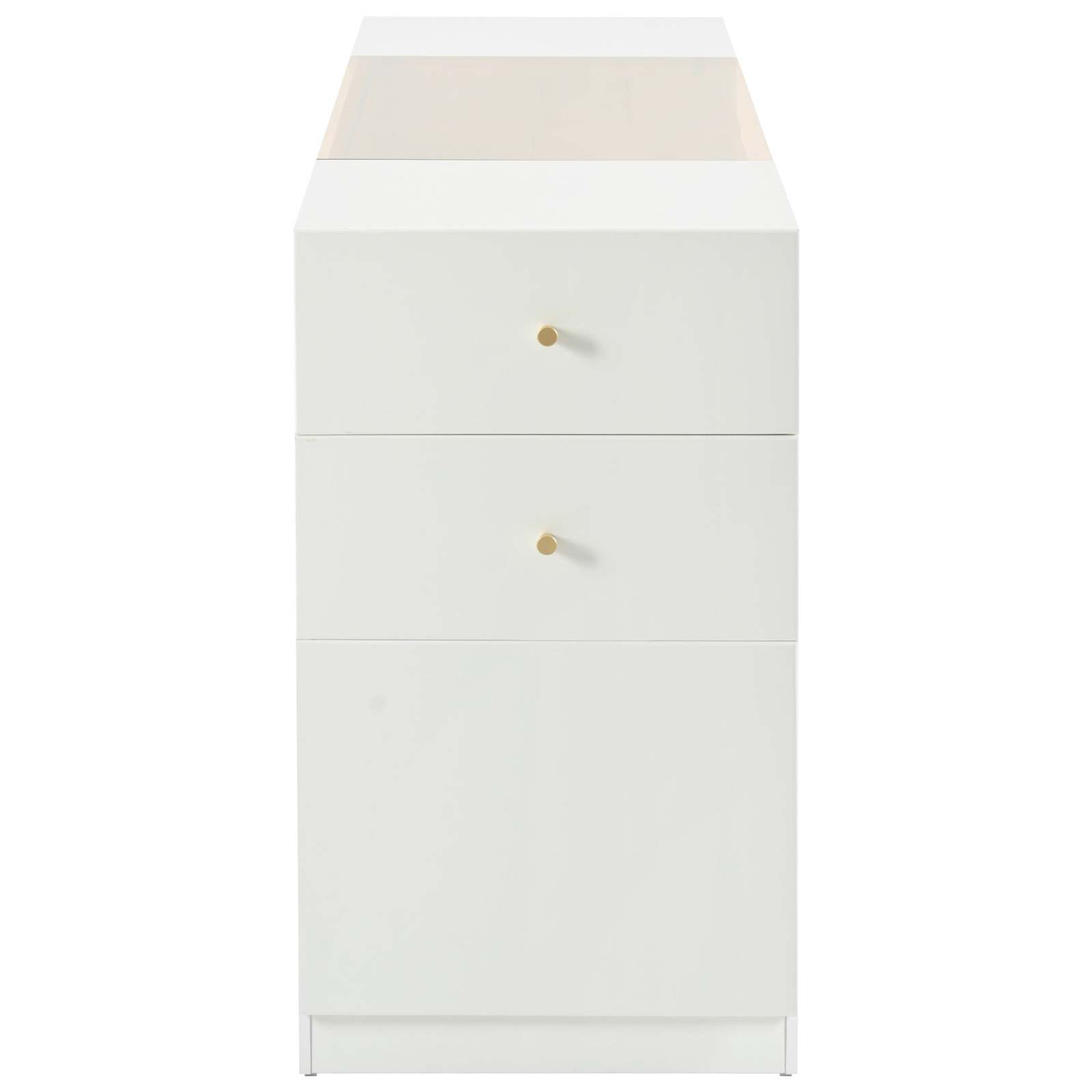 Modern Luxury Island Vanity Dresser Storage Cabinet Glass Top 6 Drawers Item image 14
