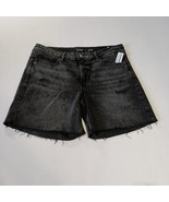 Old Navy Ripped Cut-Off Black Jean Shorts Women Size 14 Mid Rise OG Loos... - $400.10 MXN