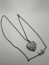 32 inch Rhinestone American Eagle Heart Pendant Necklace - $14.85