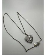 32 inch Rhinestone American Eagle Heart Pendant Necklace - £11.93 GBP