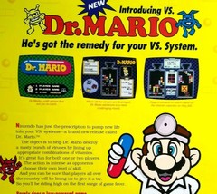 Dr Mario Arcade FLYER Original 1990 Video Game Art Print VS Game System - $38.70