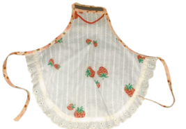 Vintage Handmade Barbie Doll Apron Strawberries Lace Trim - $10.00