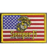 USMC Marine Corps Emblem Semper Fi American Flag licensed patch - $5.94