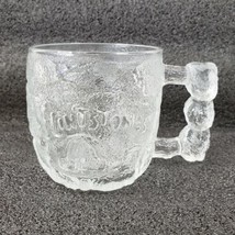 McDonald&#39;s Flintstones Rocky Road Glass Mug Cup Etched Embossed Vintage 1993 - £5.54 GBP