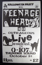 Canada kbd punk TEENAGE HEAD Halloween Party 1978 POSTER Q107 live broadcast - £39.95 GBP