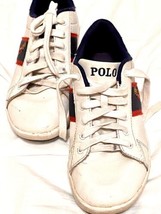 Polo Ralph Lauren Youth Quilton Bear Boys Size 4.5 Casual Shoe White Gently Used - £13.76 GBP