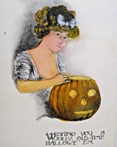 Halloween Postcard May L Farini Victorian Women JOL Hand Painted WS Fisher 1911 - £115.50 GBP