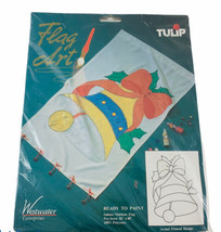TULIP Ready to Paint Christmas Bell Flag Art Indoor/Outdoor 26" X 40" NEW Vtg - $15.04