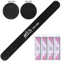 40Pcs Professional Round Black Nail Files Double Sided Grit 100/180 - £26.74 GBP