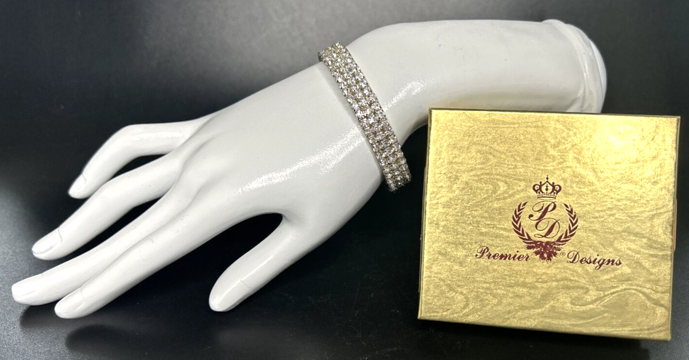 Premier Designs Jewelry Rhinestone Layer Cuff Bracelet SKU PD103 - $14.99