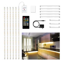 Under Cabinet Lights, 6 Pcs Under Cabinet Lighting With Remote, Dimmable Led Str - £13.27 GBP