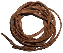 2 Cigar Brown Cognac 72&quot; Long x  1/4&quot; Flat Waxed BOOT LACES for 7 8 9 ey... - $24.11