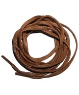 2 Cigar Brown Cognac 72&quot; Long x  1/4&quot; Flat Waxed BOOT LACES for 7 8 9 ey... - $24.11