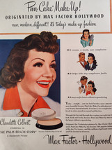 1942 LIFE WWII Ad Advertisement CLAUDETTE COLBERT for Max Factor - $10.80