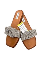 Steve Madden Womens Size 8 Sandal Rhinestone Bling Knot Strap Silver Sli... - $28.39 CAD