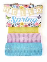 Hello Spring Floral Wreath Kit: 10&quot; Deco Metallic Mesh Ribbon Rolls (Pink, Yello - £27.55 GBP