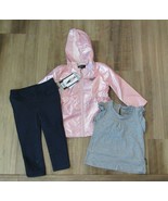 Buffalo 3-piece Pink Jacket Navy Leggings Gray Top Baby Girl Sz 3T-5 NWT - $22.43