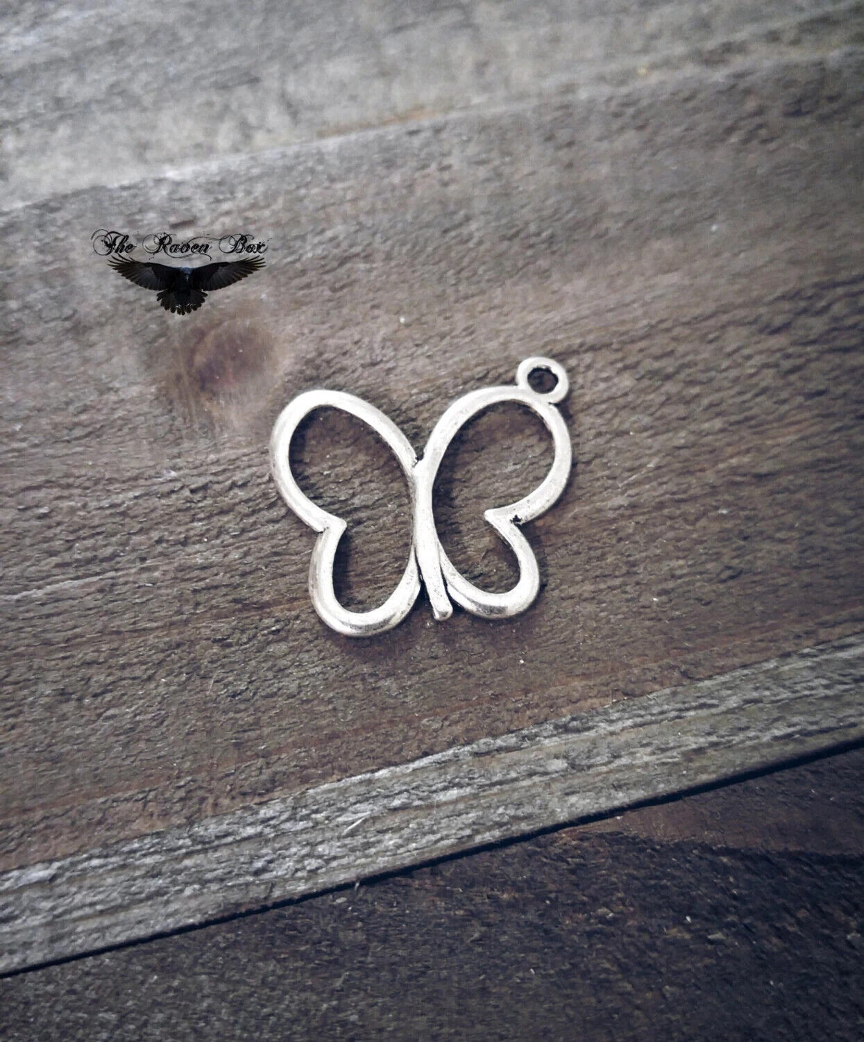 Butterfly Charm Antiqued Silver Pendant Open Filigree Garden Jewelry Making - $1.97