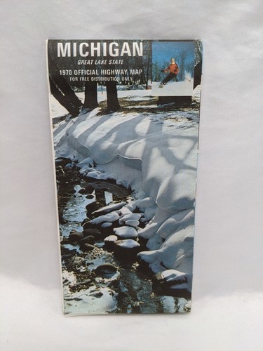 Vintage 1970 Michigan Great Lake State Official Highway Map Brochure - $13.37