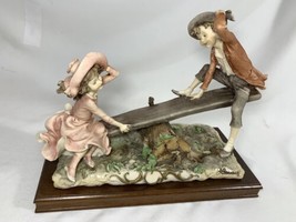 Giuseppe Armani Figurine Girl  &amp; Boy on See-Saw Teeter Totter NEAT - $54.45