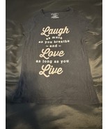 Wound Up XL Women’s Black Graphic Tee “Laugh Love Live” Glitter Print - $3.99