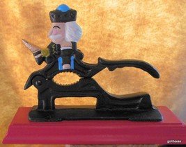 Nutcracker  Nut Cracker Metal with Wood Base 7.5&quot;  Hand Painted - $19.80