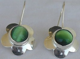 Green flowers earrings - $20.00