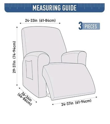 Gray Recliner cover - Jacquard Stretch Slipcover For Chair Three Pieces New Item image 7
