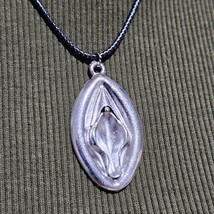 Vagina Vulva Pendant Necklace Erotic Pussy Amulet Lovers Jewellery 20&quot; Cord - £5.63 GBP