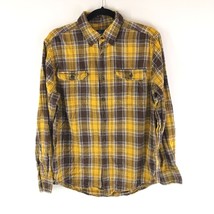 George Mens Cotton Button Down Plaid Pockets Long Sleeve Flannel Shirt Y... - £9.87 GBP