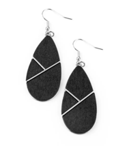 Paparazzi Sequoia Forest Black Earrings - New - £3.53 GBP