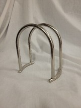 Napkin Holder Modern Look Silver Glossy Metal Two Arch Design Very Sturdy! - £3.75 GBP