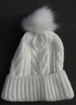 Primark Ivory Cable Knit Pom Pom Sweater Hat Beanie - £7.82 GBP