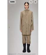 NWT Rains Unisex Long Hooded Waterproof Jacket , Taupe,  Sz. Medium, MSR... - $69.84 CAD