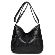 Elegant Women PU Leather Shoulder Crossbody Bag Female Casual Multi-layer Solid  - £30.10 GBP