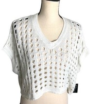 NWT Gabby Isabella OverSize Pink Crochet V-Neck Crop Top Size L - $74.25